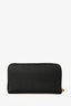 Prada 2014 Black Saffiano Leather Triangle Logo Large Zip Around Wallet