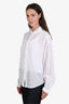 Raquel Allegra White Cotton Muslin Raw Edge Blouse Size 2