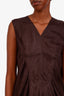 Rick Owens Brown Draped Sleeveless Midi Dress Size US 2