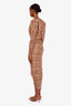 Ronny Kobo Brown Paisley Asymmetrical 'Astrid' Midi Dress Size XS