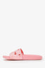 Gucci Pink Rubber GG Logo Slides Size 37