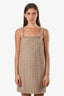 Balenciaga Brown Wool Houndstooth Sleeveless Mini Dress Size 36