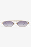 Miu Miu Metal Frame Blue Mirror Oval Logo Sunglasses