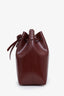 Mansur Gavriel Burgundy Leather Logo Bucket Bag