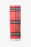 Burberry Clay Pink Novacheck Cashmere Fringe Scarf