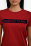Pre-loved Chanel™ 2017 Red Cotton "Gabrielle Chanel™" T-Shirt Size 36