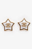 Pre-loved Chanel™ 2024 Gold Tone Resin and Strass CC Star Stud Earrings