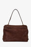 Fabrique Brown Nubuck Leather 'Rialto' Double Flap Handbag