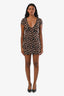 Mini-robe Reformation noire à imprimé floral multicolore, col en V, taille XS