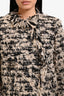 Pre-loved Chanel™ 2017 Runway Black/Gold Metallic Tweed Fringed Midi Coat Size 36