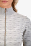 Miu Miu 2023 Grey Cotton Logo Cropped Zip Jacket Size 36