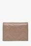 Gucci Beige Chevron Leather GG Marmont Card Case Wallet