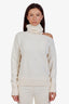 Paige Cream Wool Cold Shoulder Turtleneck Sweater Size XS