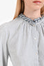 Ba&sh Blue/White Cotton Striped Long Sleeve Button Down Shirt Size XS