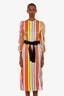 Olivia Rubin Multicolour Silk Sequin Bow Striped Dress Size 4