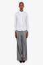 Prada Grey Virgin Wool Wide Leg Trousers Size 40