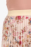 Weekend Max Mara Cream Satin Floral Pleated Midi Skirt Size 8