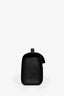 Savette Black Leather and White Canvas Slim Symmetry Pochette Top Handle
