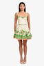Zimmermann Cream/Green/Orange Linen Belted Corset Mini Dress Size 1