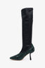 Jimmy Choo Black/Green Snake Embossed Leather Myka 85mm Leather Boots Size 36.5