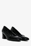 Stuart Weitzman Black Patent Button Block Heel Size 5