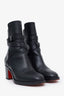 Christian Louboutin Black Leather 'Karistrap' Ankle Boots Size 36.5