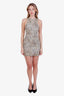 Alexander Wang Beige/Black Denim Leopard Print Sleeveless Mini Dress Size XS