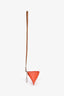 Celine Orange Pebbled Leather Triangle Key Bag Charm