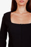 Acne Studios Black Wool Blend Square Neck Long Sleeve Corset Mini Dress Size 38