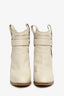 Jimmy Choo Cream Leather Western Style Heeled Ankle Boot Size 38