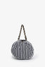Pre-loved Chanel™ 24M Coco Beach Black/White Striped Nylon Bowling Bag