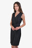 Akris Punto Grey Wool Belted Midi Dress Size 8