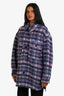Isabel Marant Etoile Purple Wool Check Buttoned Jacket Size 40