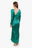 Alessandra Rich Green Silk Long Dress Estimated Size S