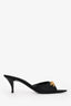 Saint Laurent Black Jacquard Gippy Chain Mules Size 38