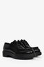 Prada Black Brushed Leather Lace Up Loafers Size 6.5