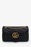 Gucci Black Leather GG Marmont Flap Shoulder Bag