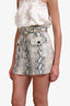 Zimmermann Snake Print Linen Belted Shorts Size 1