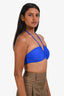 Ganni Cobalt Blue Ruched Bikini Top Size 32