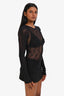 Marine Serre Black Mesh Moon Stretch Long Sleeve Top Size M
