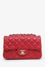 Pre-loved Chanel™ 2016-2017 Red Lambskin Mini Rectangular Flap Bag