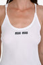 Miu Miu 2022 White Cotton Ribbed Logo Tank Top Size XS