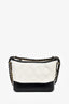 Pre-Loved Chanel™ White/Black Aged Leather Small Gabrielle Crossbody