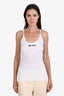 Miu Miu 2022 White Cotton Ribbed Logo Tank Top Size XS