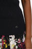 Pre-loved Chanel™ Black Ribbed Cotton Silk Knit Short Sleeve Top Size 42