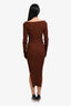 Toteme Brown Ribbed Knit Long Sleeve Maxi Dress Size S
