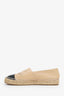 Pre-loved Chanel™ Nude/Black Leather Cap Toe CC Espadrilles Size 39