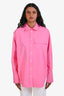 Frame Pink Cotton Oversized Vacation Shirt Size XS