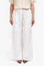 Sportmax White Cotton Drawstring Waist Trousers Size 10