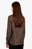 Gucci Blue/Brown Patterned Button Up Blouse Size 40